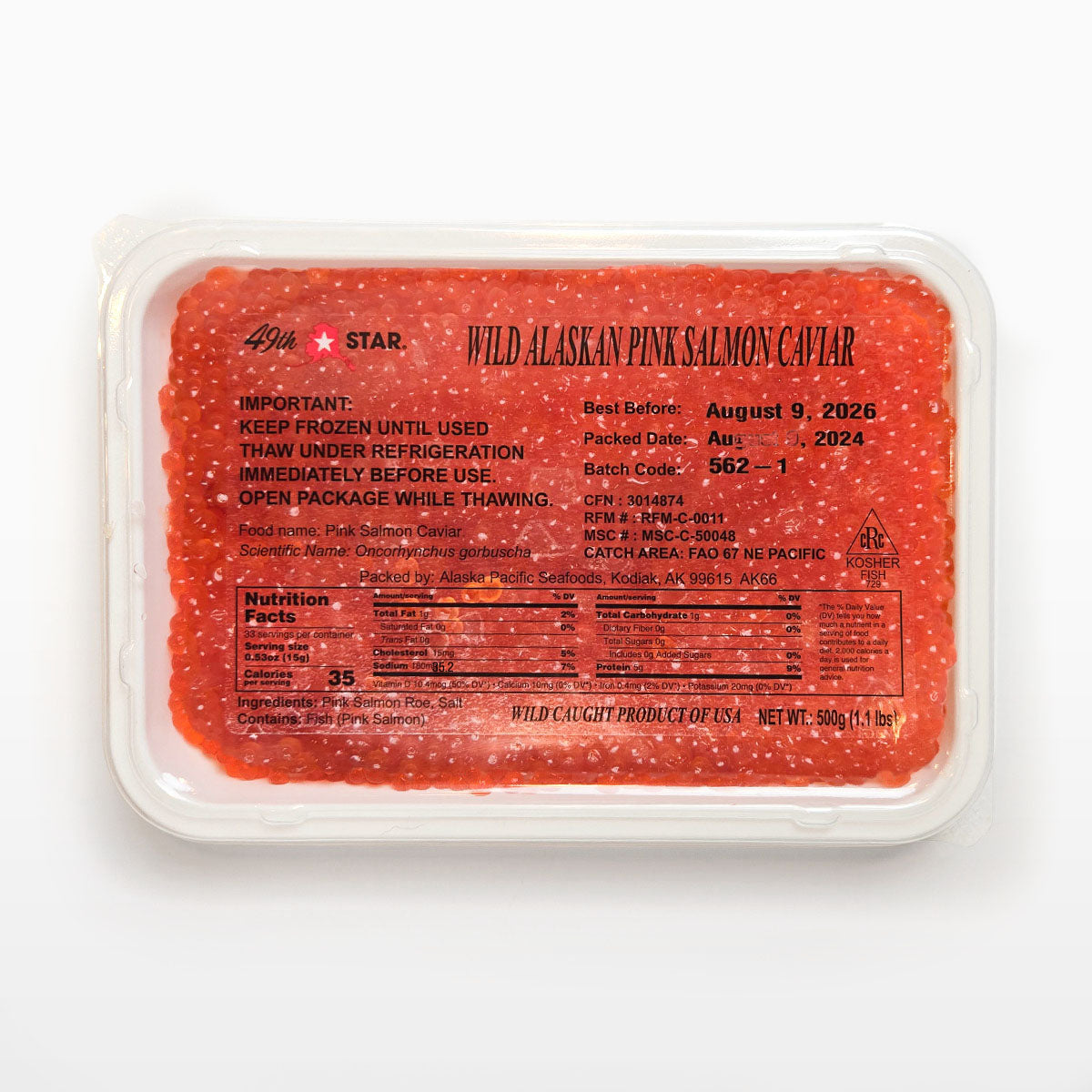 49th Star Wild Alaskan Pink Salmon 500g